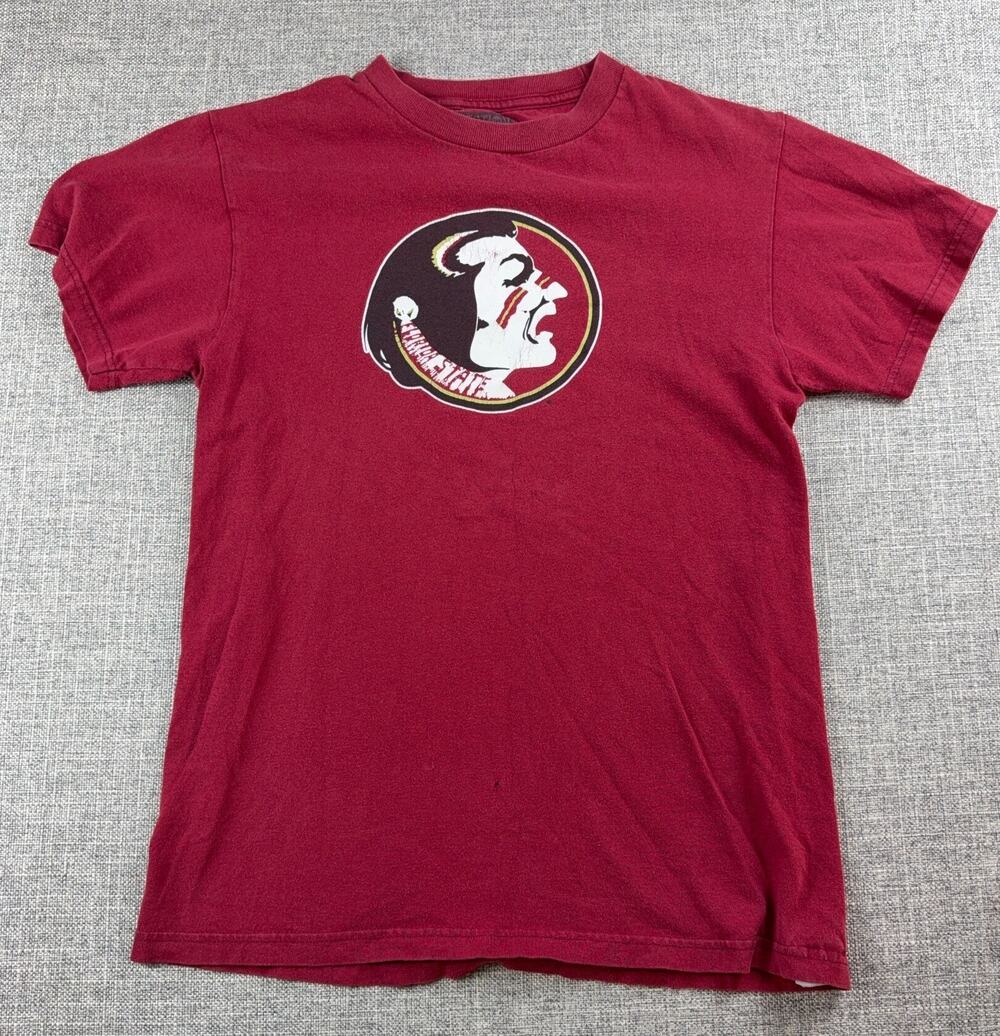 Majestic Florida State Seminoles T Shirt Mens Small Red FSU NCAA Vintage Style